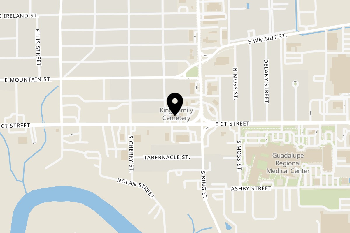 Map showing the location of Rusty Rooster Seguin - Rusty Rooster on 1056 E Court St in Seguin