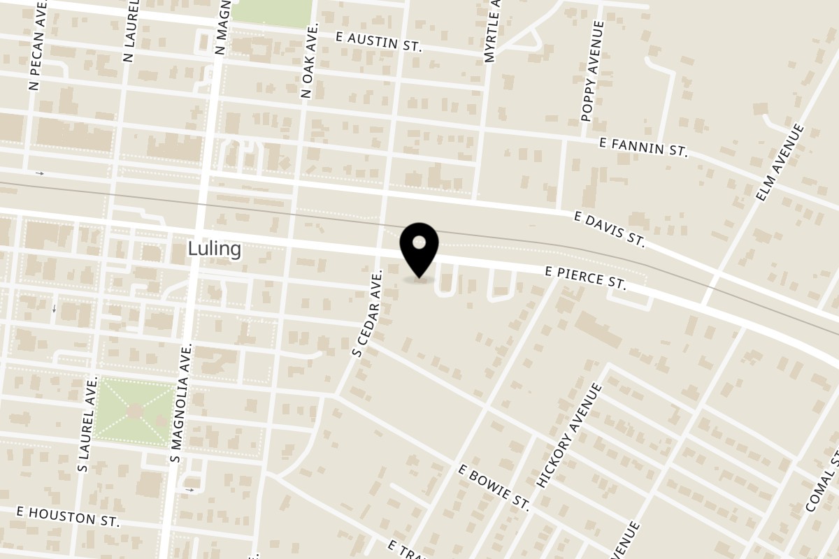 Map showing the location of Rusty Rooster Luling - Rusty Rooster on 914 E Pierce St in Luling